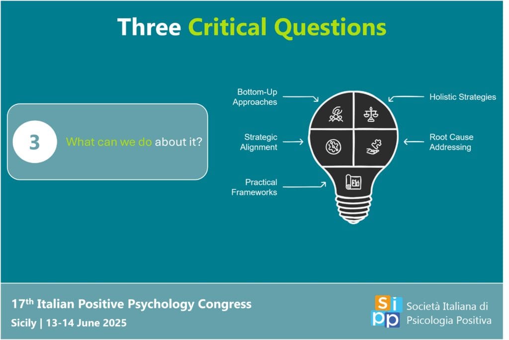 How can we design interventions that work? The solution lies in rethinking how we view and approach wellbeing. By moving away from top-down, one-size-fits-all models of wellbeing, to bottom-up, holistic, person-centred approaches that are rooted in cutting-edge research and real-world success stories, organizations can create lasting, meaningful change. What does this shift look like in practice?